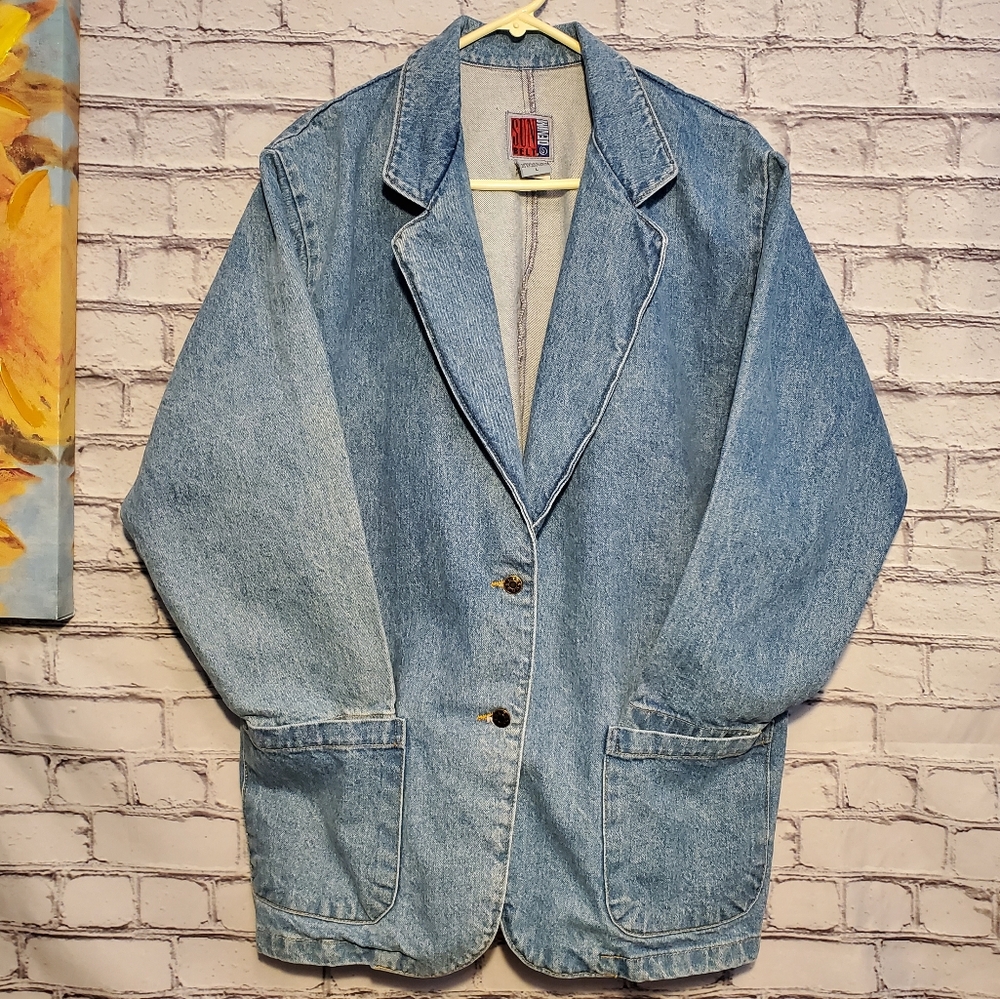 5 for 55$ Vintage 1980's Sunbelt Denim jacket size Large - Picture 2 of 8